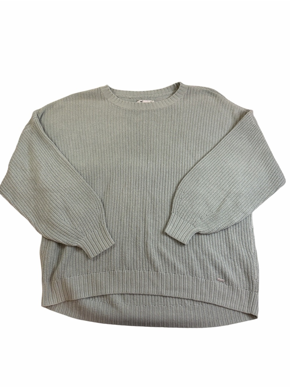 Hollister Women's Sage Green Crewneck Sweater